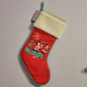 NWT Disney Parks Mickey & Minnie My First Christmas 2023 Kids Santa Stocking